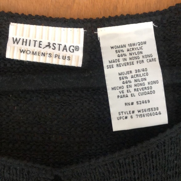White Stag size 18W/20W black knit top - Picture 3 of 6